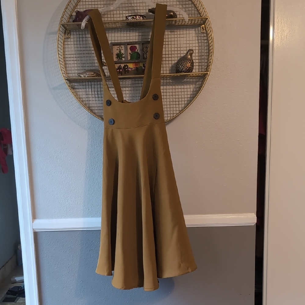 Voodoo vixen Phoebe Mustard Yellow Suspender Skirt, Sz 10
